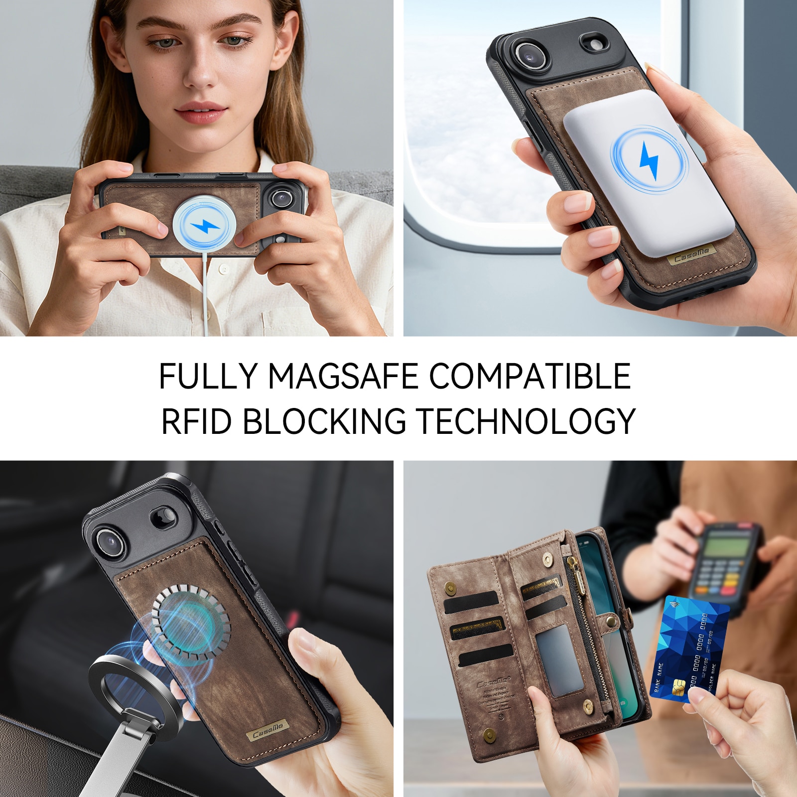 Multi-slot Hoesje iPhone Air Bruin