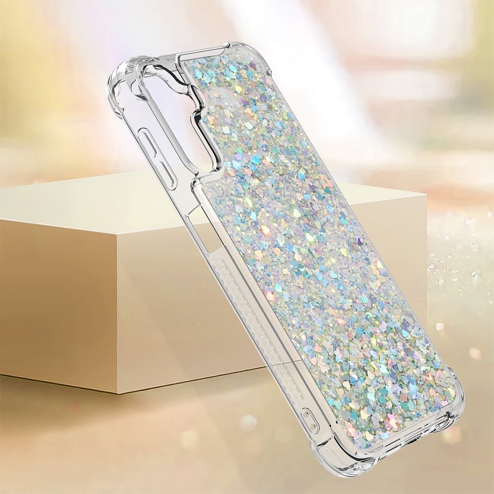Samsung Galaxy A14 Glitter Powder TPU Hoesje zilver
