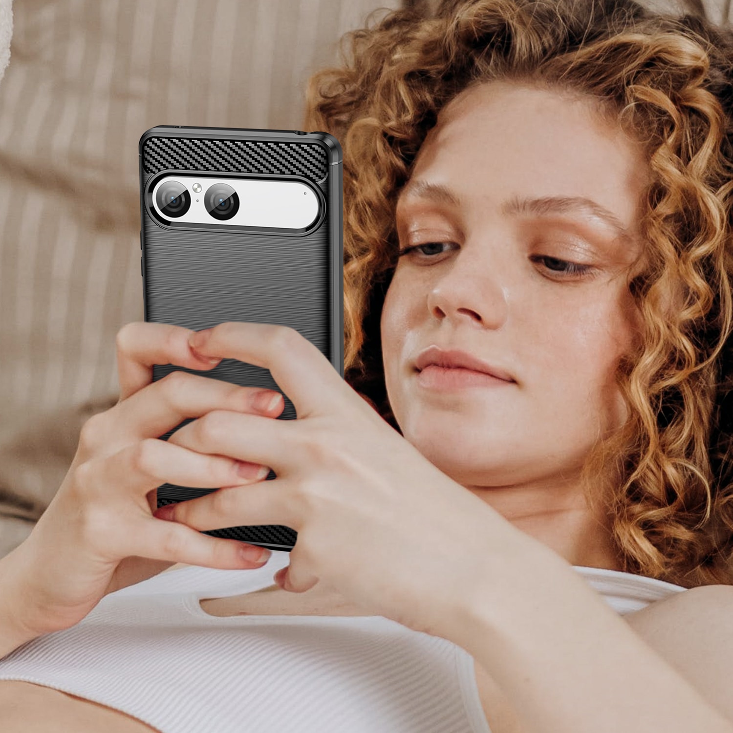 Hoesje TPU Brushed Sony Xperia 10 VII Zwart