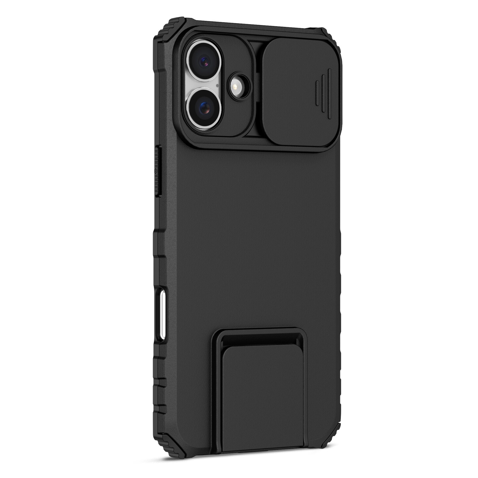 iPhone 17 Kickstand Hoesje met Camera Protector Zwart
