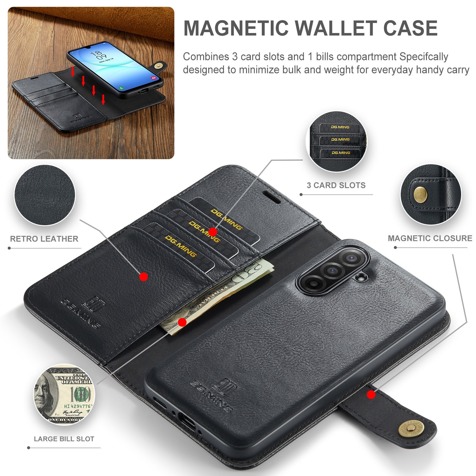 Magnet Wallet Samsung Galaxy A17 Black