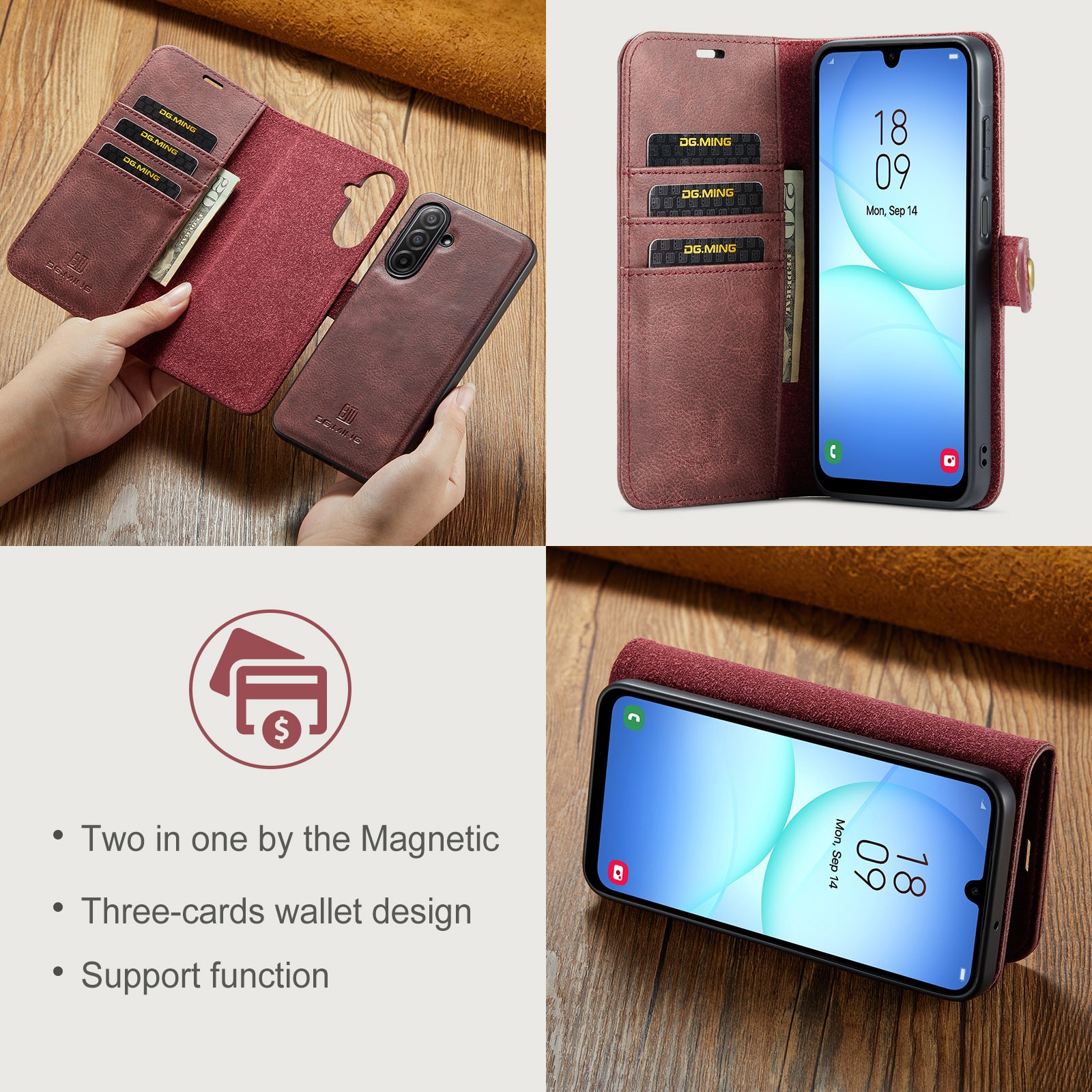 Magnet Wallet Samsung Galaxy A17 Red
