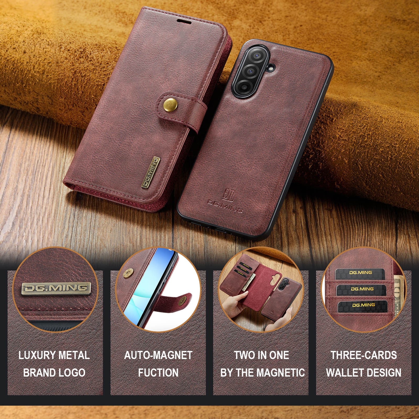 Magnet Wallet Samsung Galaxy A17 Red