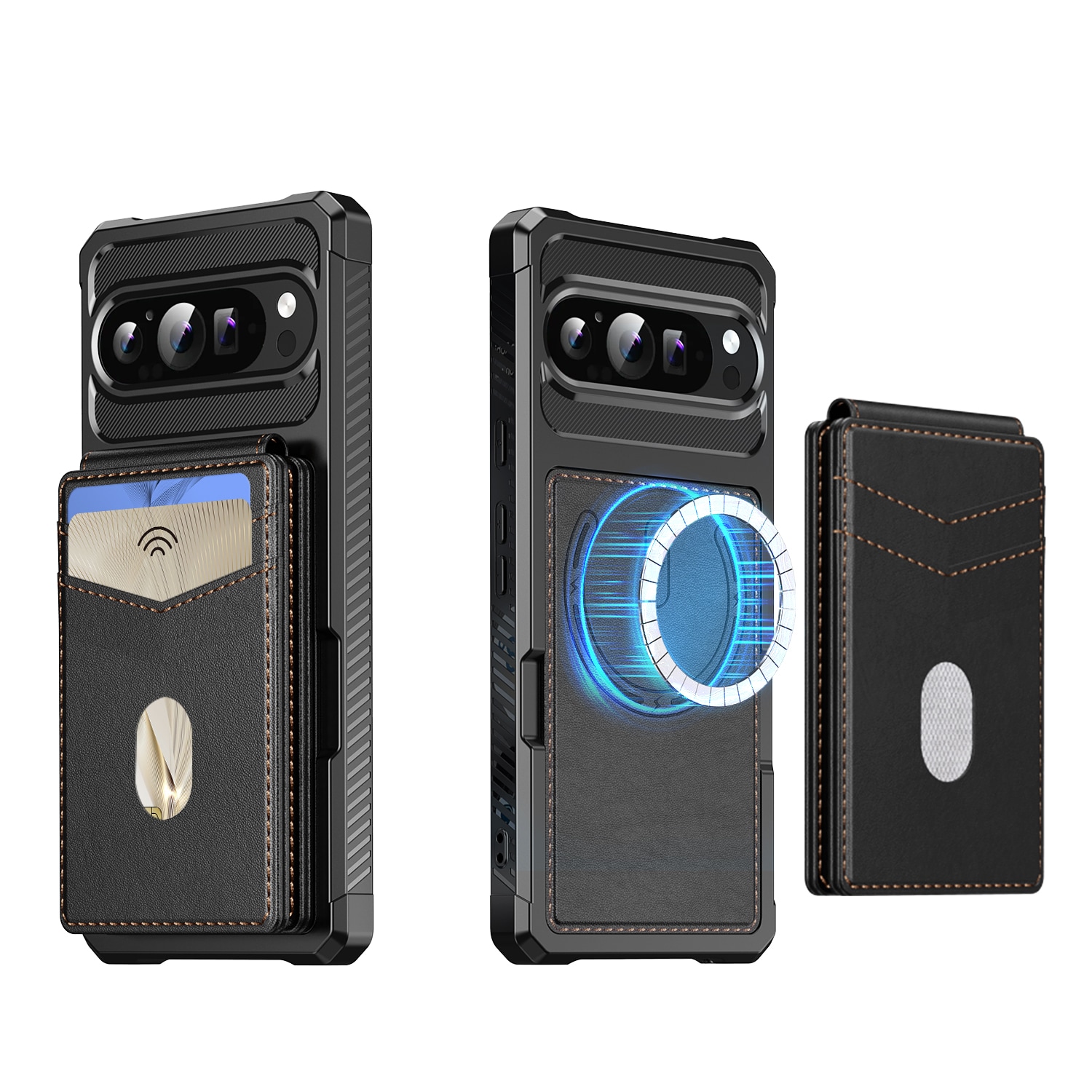 Google Pixel 10 Magnetisch hoesje met kaarthouder Zwart