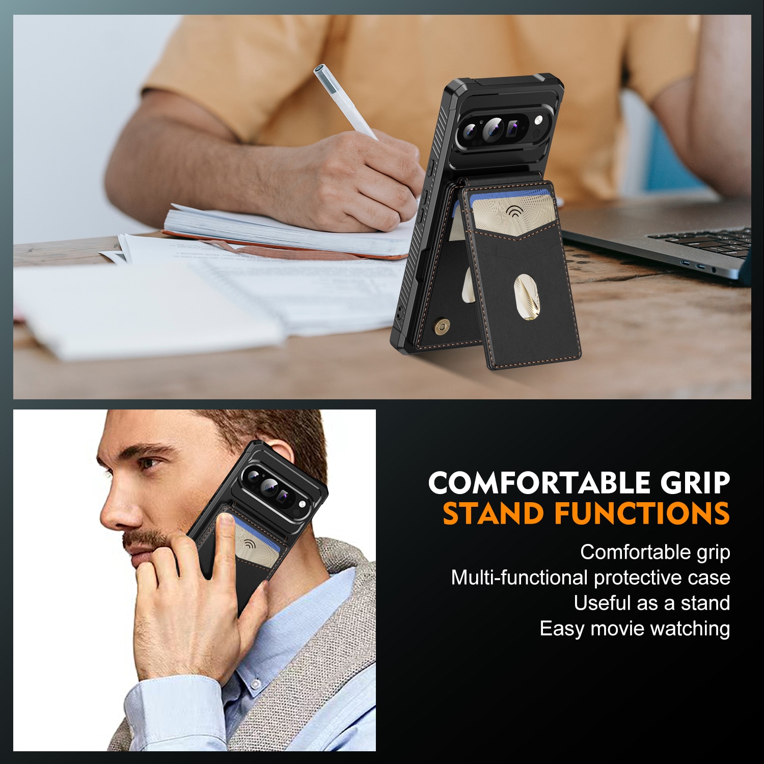 Google Pixel 10 Magnetisch hoesje met kaarthouder Zwart