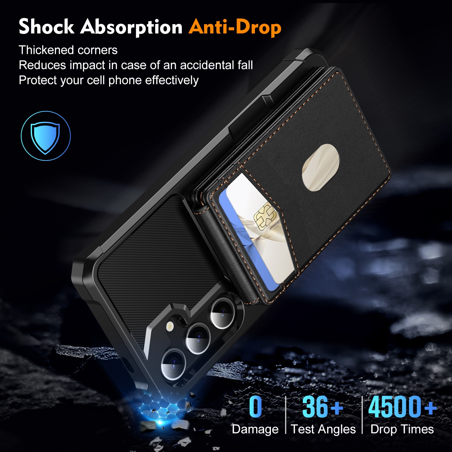 Samsung Galaxy S24 Magnetisch hoesje met kaarthouder Zwart