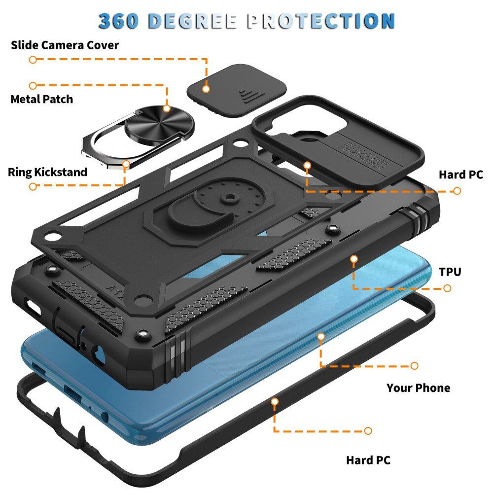 Samsung Galaxy A42 5G Hybridcase Ring+Camera Protector zwart