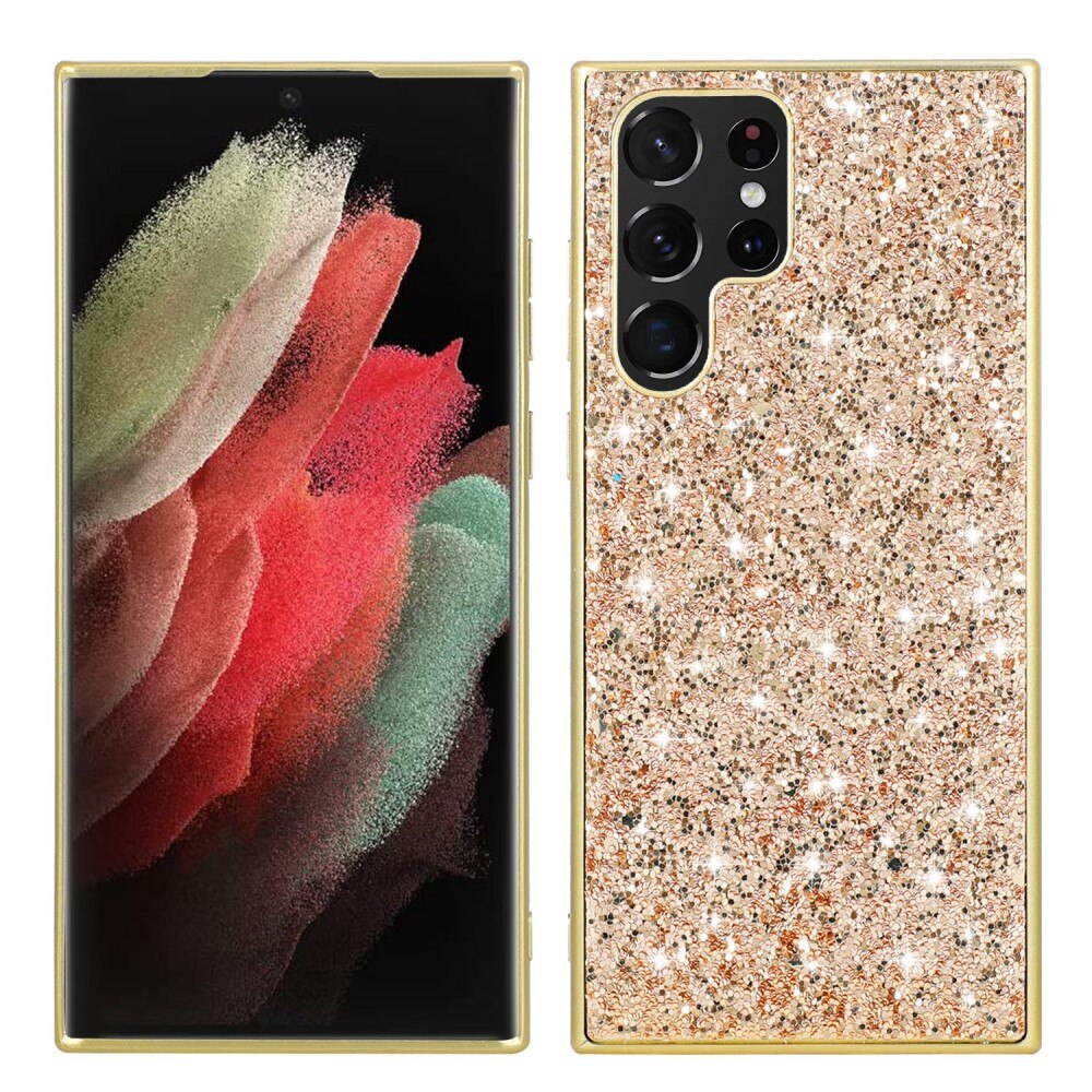 Samsung Galaxy S23 Ultra Glitterhoesje goud