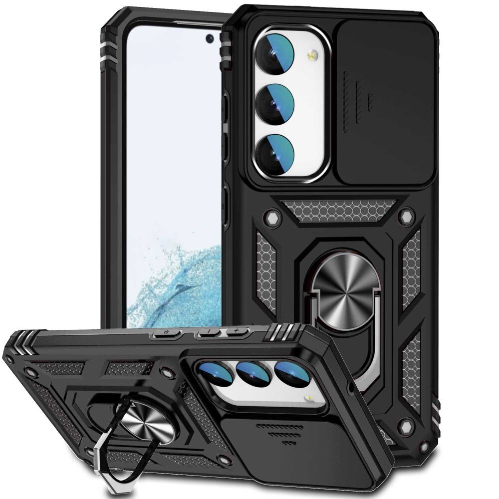Samsung Galaxy S23 Plus Hybridcase Ring + Camera Protector Zwart