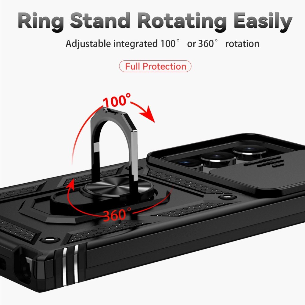 Samsung Galaxy S23 Ultra Hybridcase Ring+Camera Protector zwart