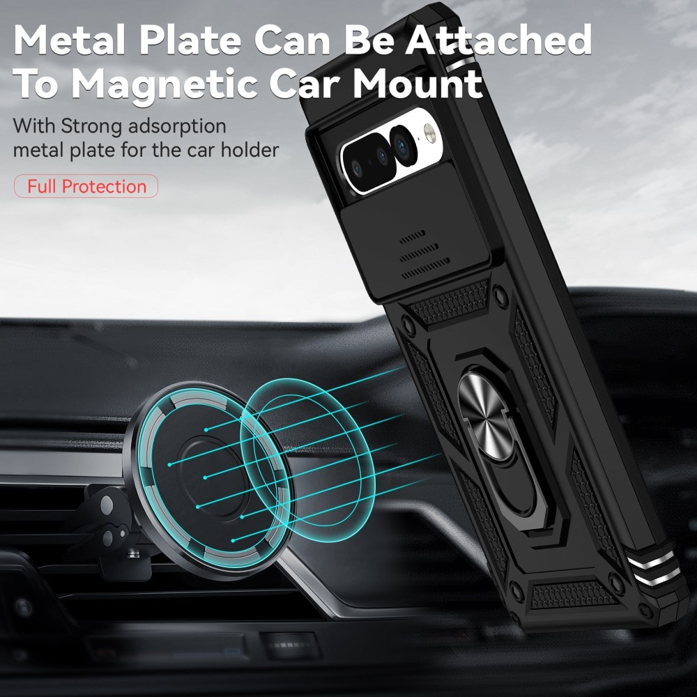 Google Pixel 7 Pro Hybridcase Ring + Camera Protector Zwart