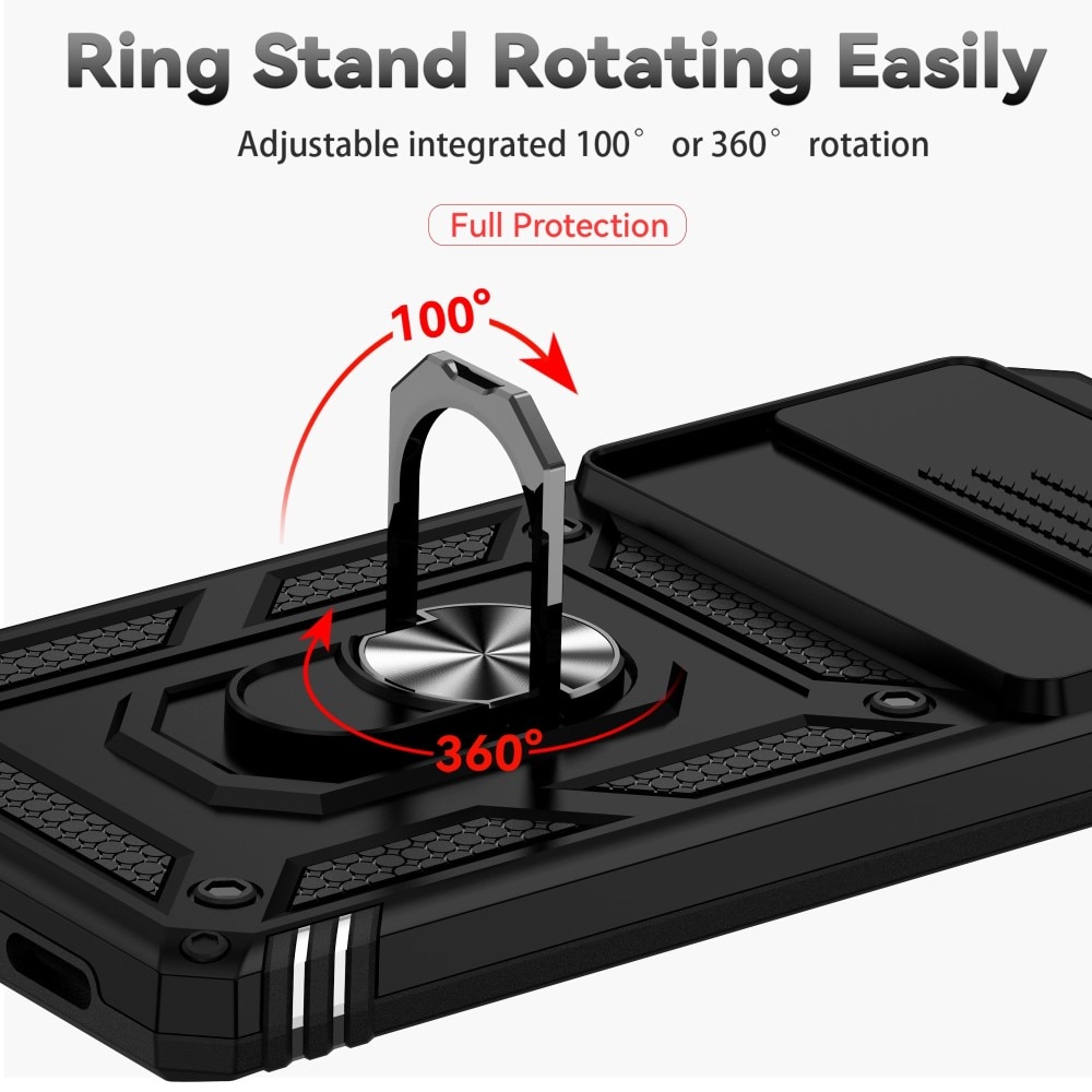 Google Pixel 7 Pro Hybridcase Ring + Camera Protector Zwart