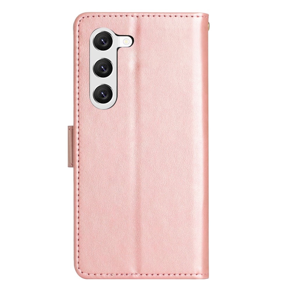 Samsung Galaxy S23 Leren vlinderhoesje roze goud