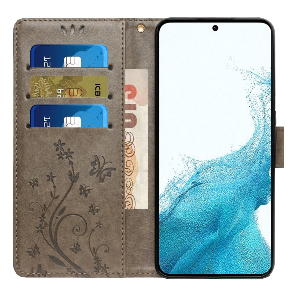 Samsung Galaxy S23 Leren vlinderhoesje Grijs
