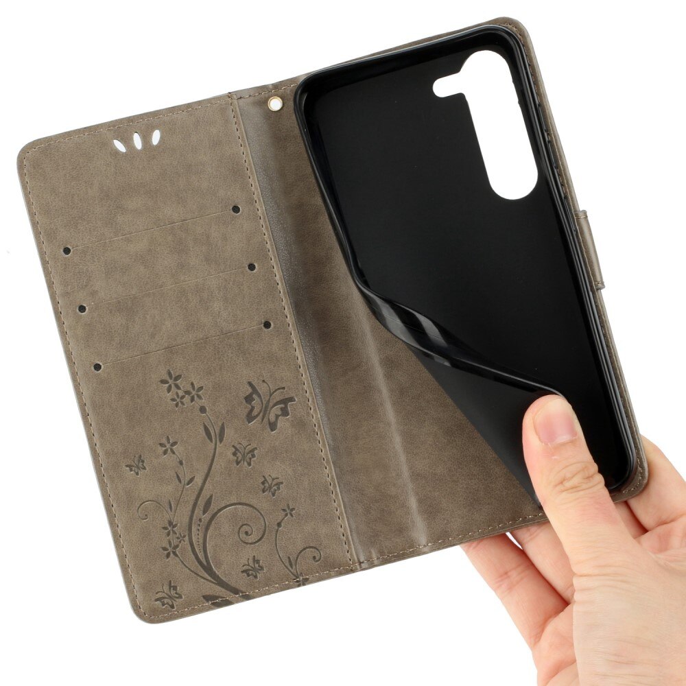 Samsung Galaxy S23 Leren vlinderhoesje Grijs