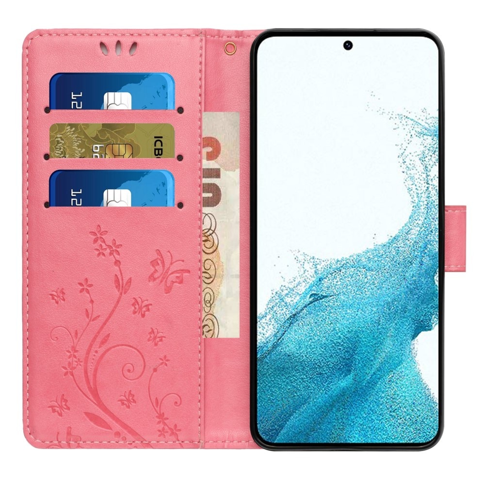 Samsung Galaxy S23 Leren vlinderhoesje roze