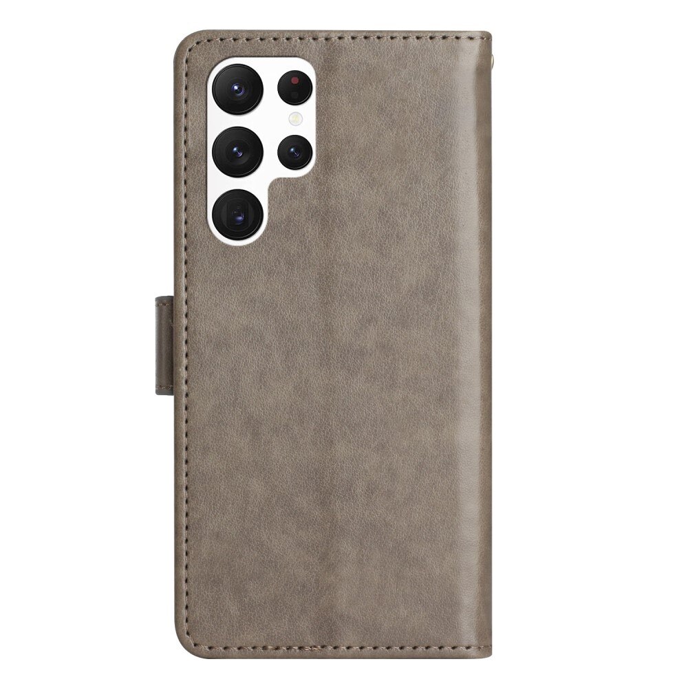 Samsung Galaxy S23 Ultra Leren vlinderhoesje Grijs
