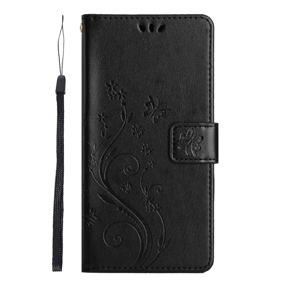 Samsung Galaxy S23 Ultra Leren vlinderhoesje Zwart