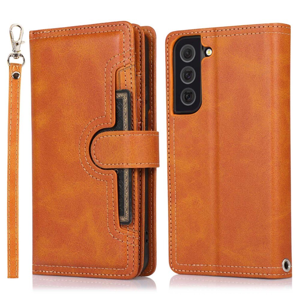 Samsung Galaxy S23 Leren Bookcover hoesje Multi-Slot bruin