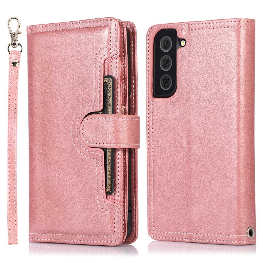 Samsung Galaxy S23 Leren Bookcover hoesje Multi-Slot roze goud