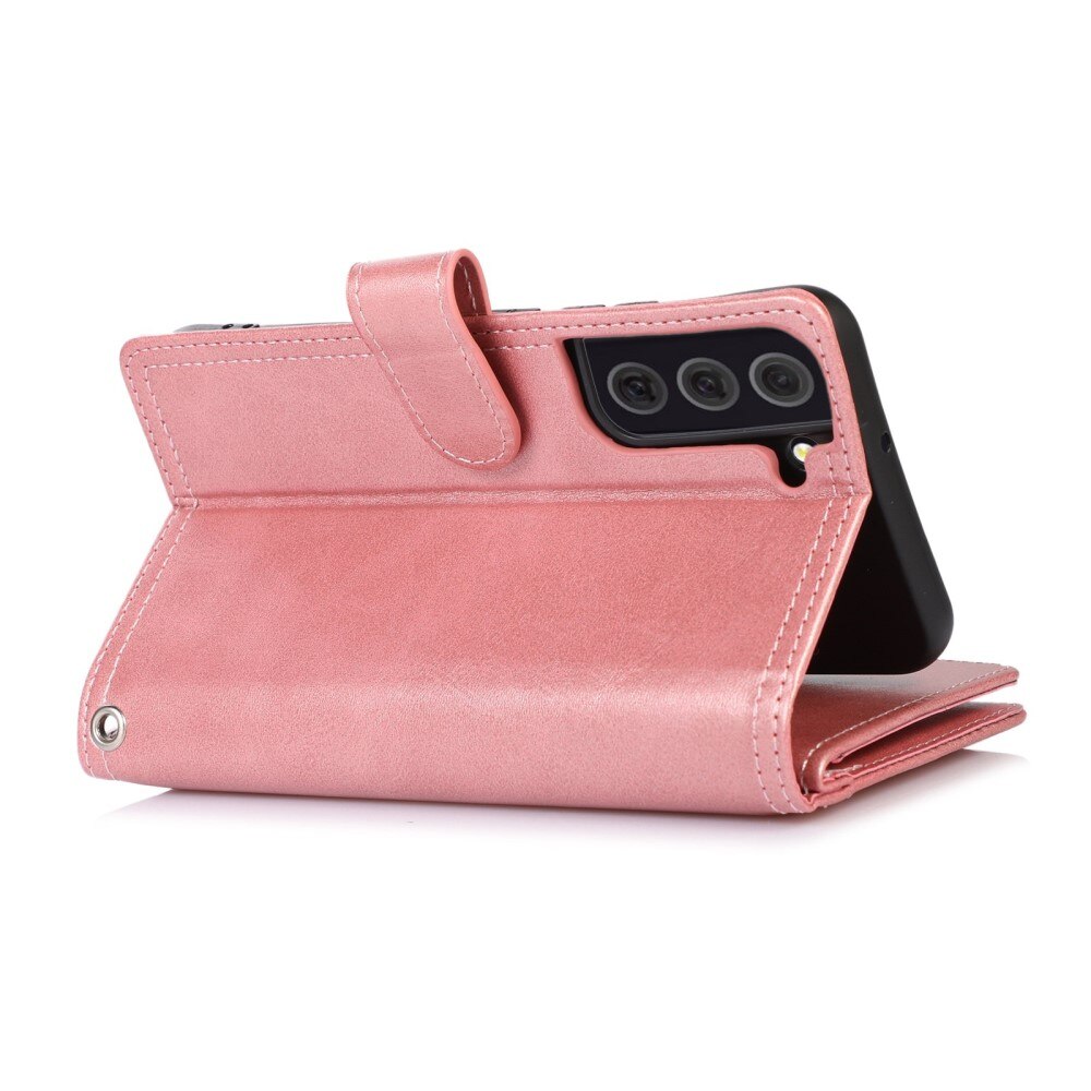 Samsung Galaxy S23 Leren Bookcover hoesje Multi-Slot roze goud