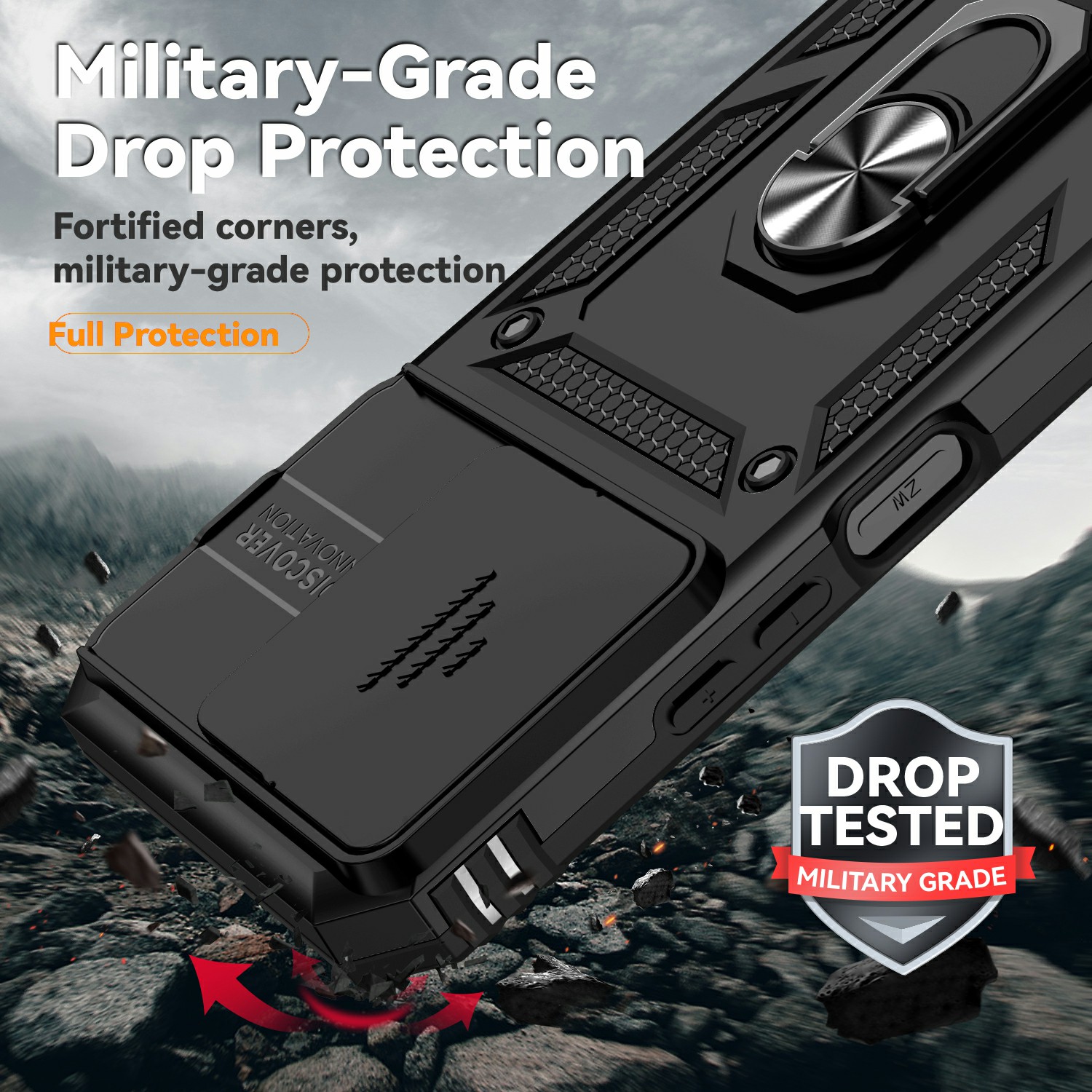 Xiaomi Redmi 15C Hybridcase Ring + Camera Protector Zwart