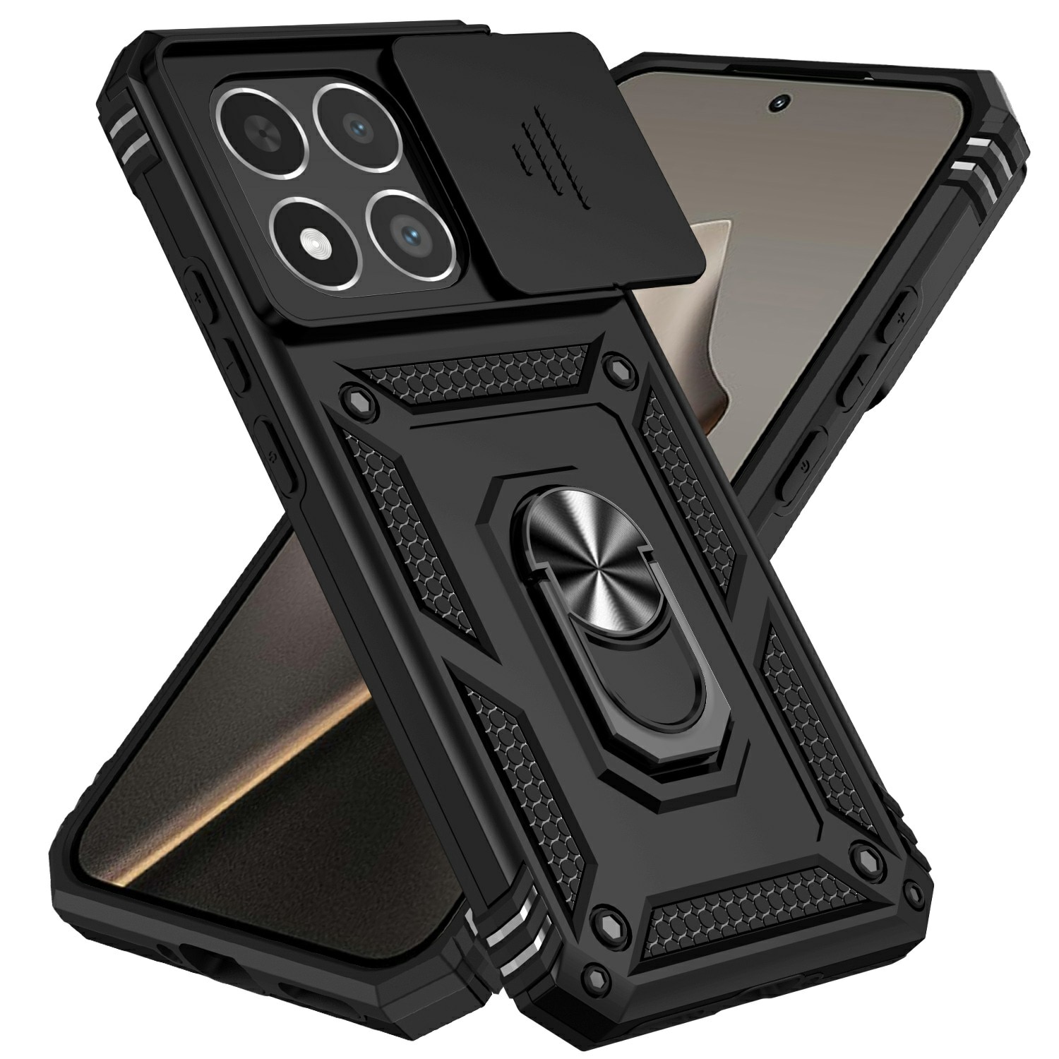Xiaomi 15T Hybridcase Ring + Camera Protector Zwart
