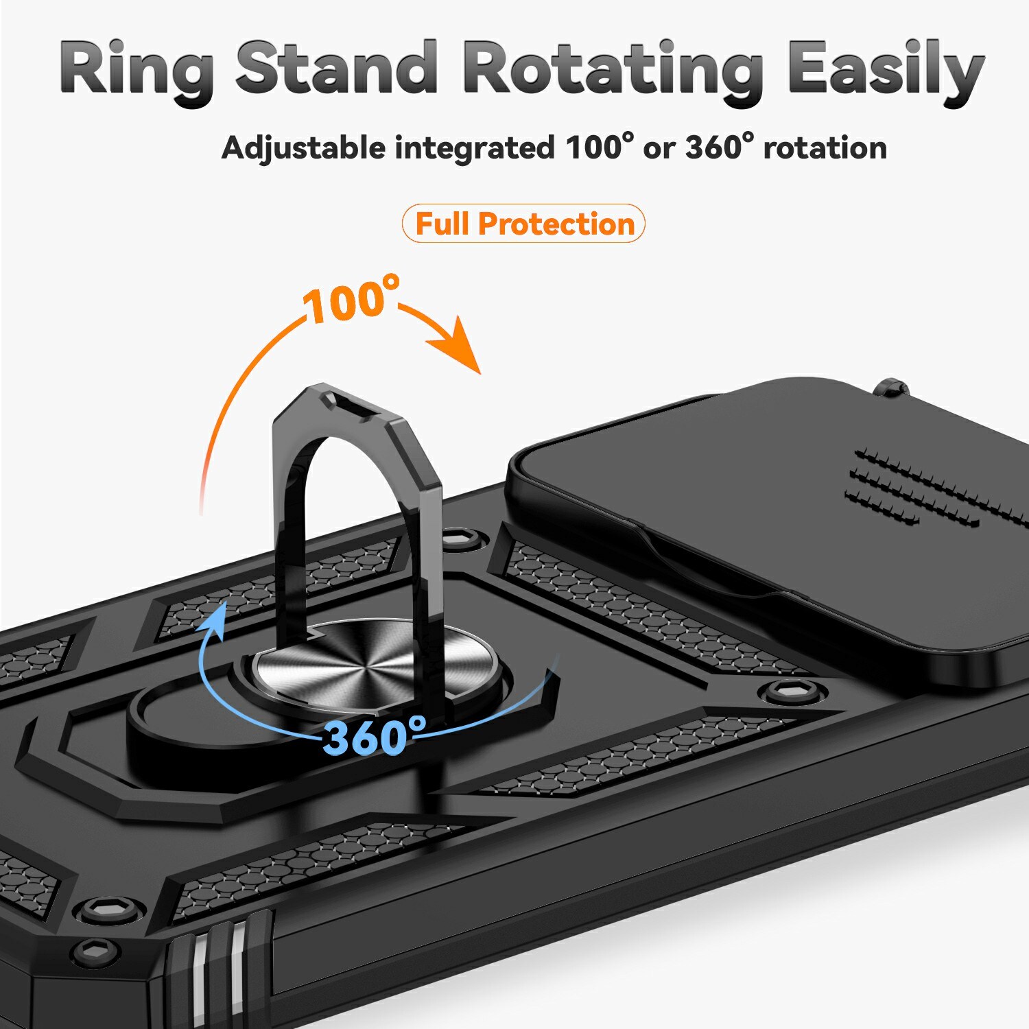 Xiaomi 15T Pro Hybridcase Ring + Camera Protector Zwart