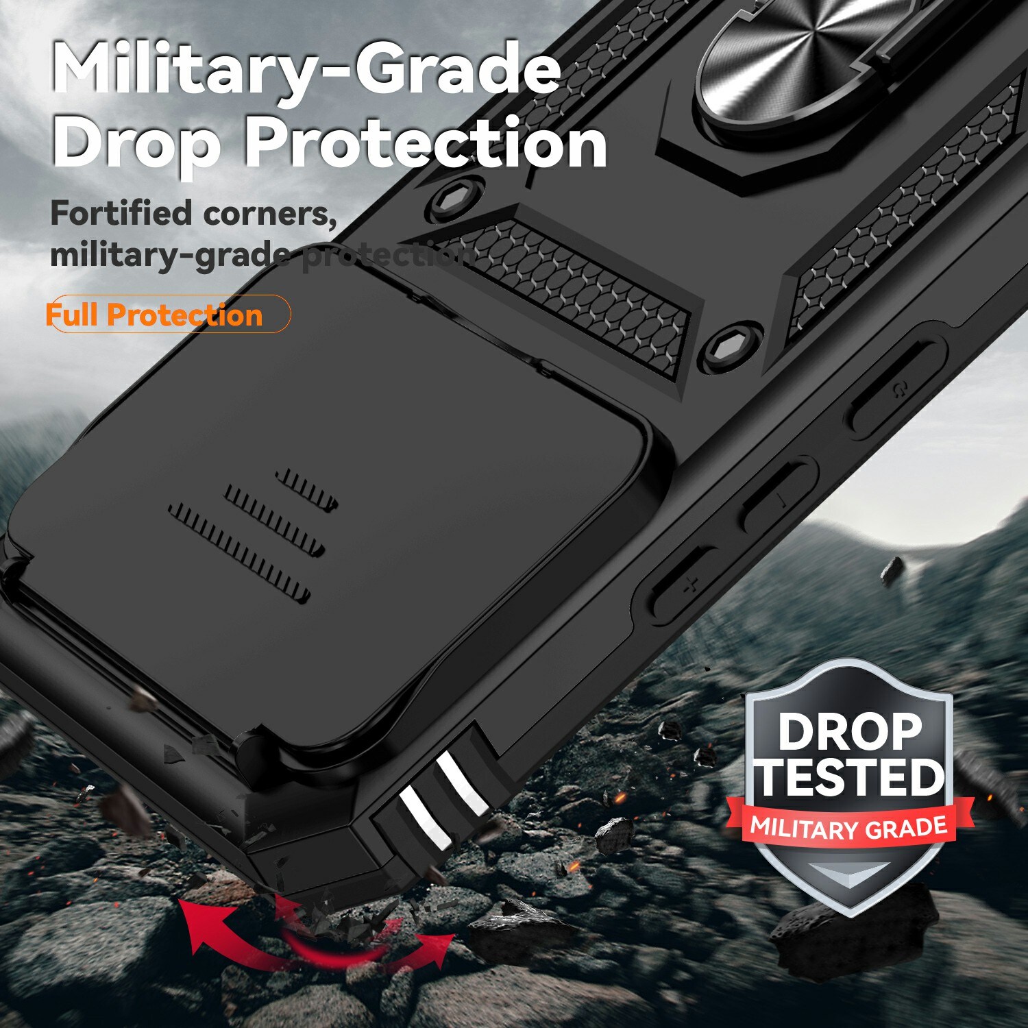 Xiaomi 15T Pro Hybridcase Ring + Camera Protector Zwart