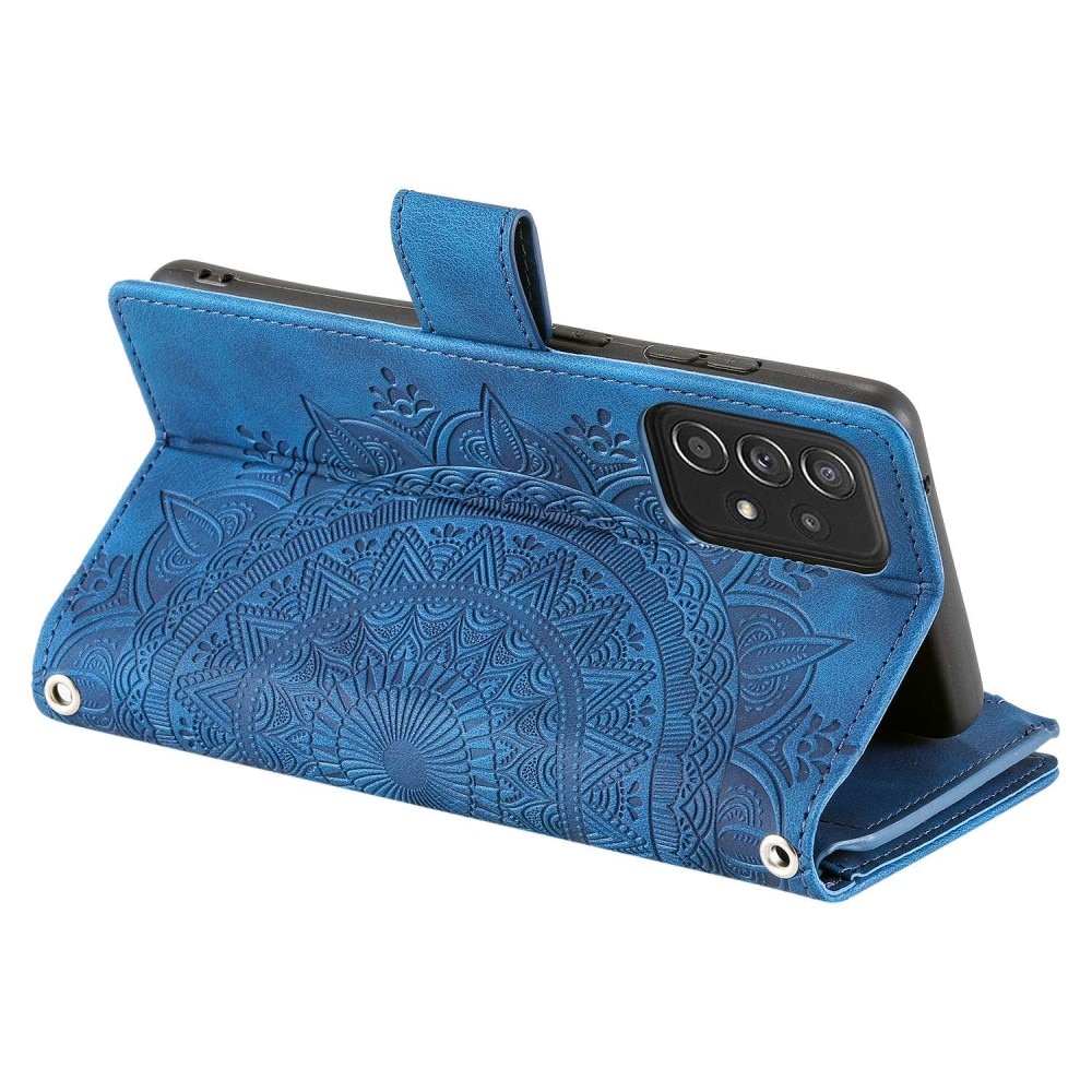 Samsung Galaxy A53 Portemonnee tas Mandala blauw