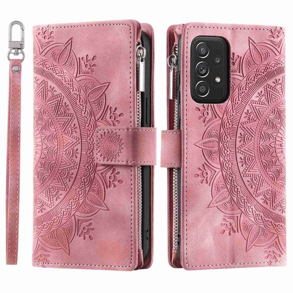Samsung Galaxy A53 Portemonnee tas Mandala roze