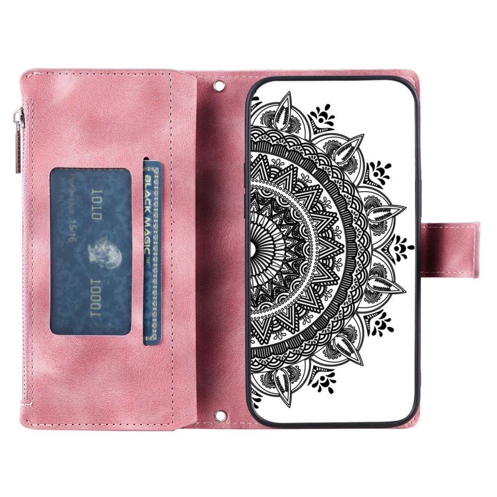 Samsung Galaxy S23 Portemonnee tas Mandala roze