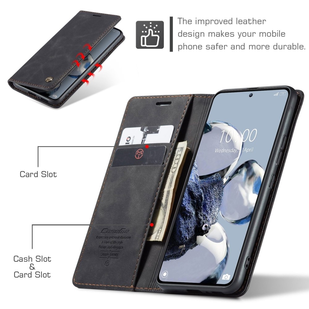 Slim Bookcover hoesje Xiaomi 12T/12T Pro zwart