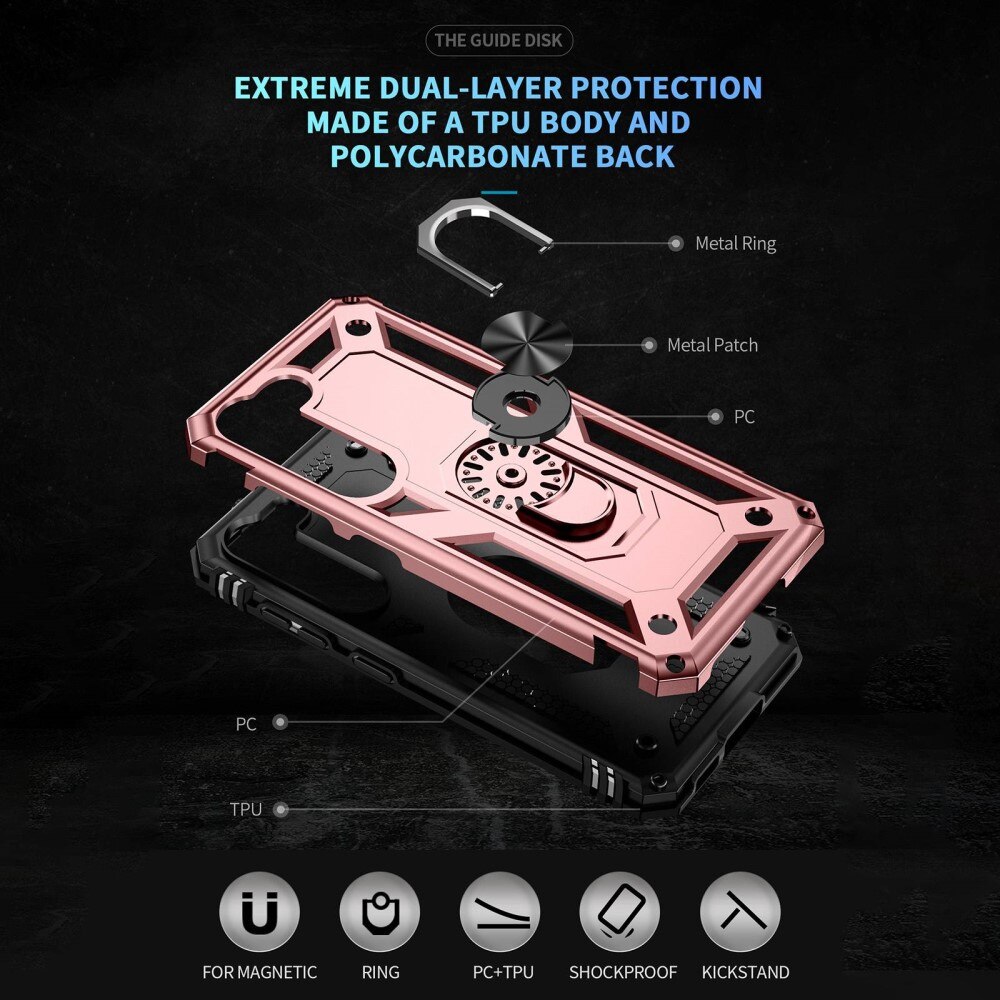 Samsung Galaxy S23 Hybridcase Tech Ring rosé goud