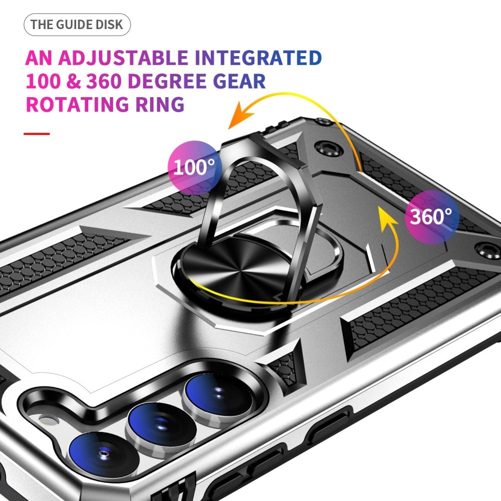 Samsung Galaxy S23 Hybridcase Tech Ring zilver