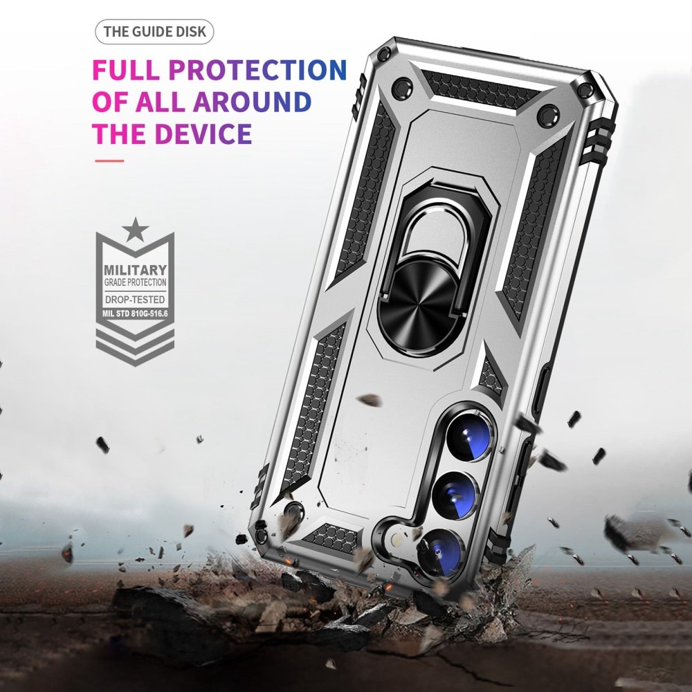 Samsung Galaxy S23 Hybridcase Tech Ring zilver