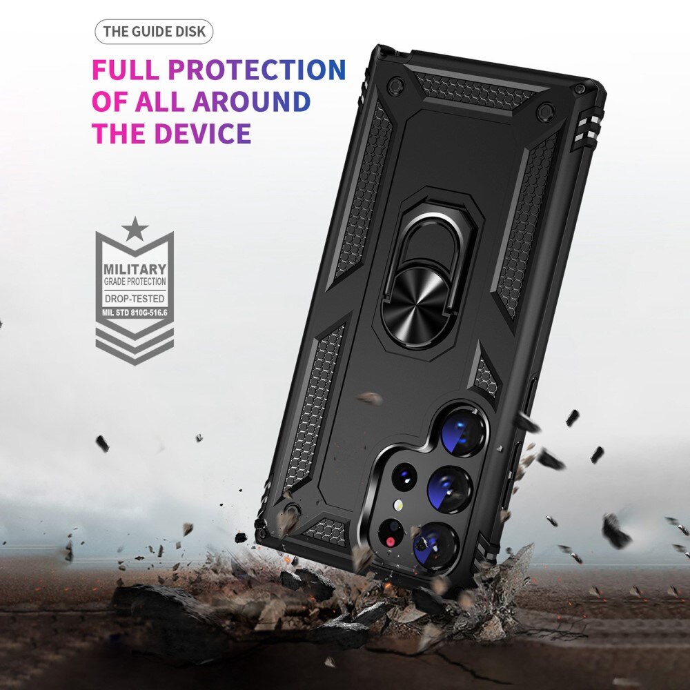 Samsung Galaxy S23 Ultra Hybridcase Tech Ring zwart