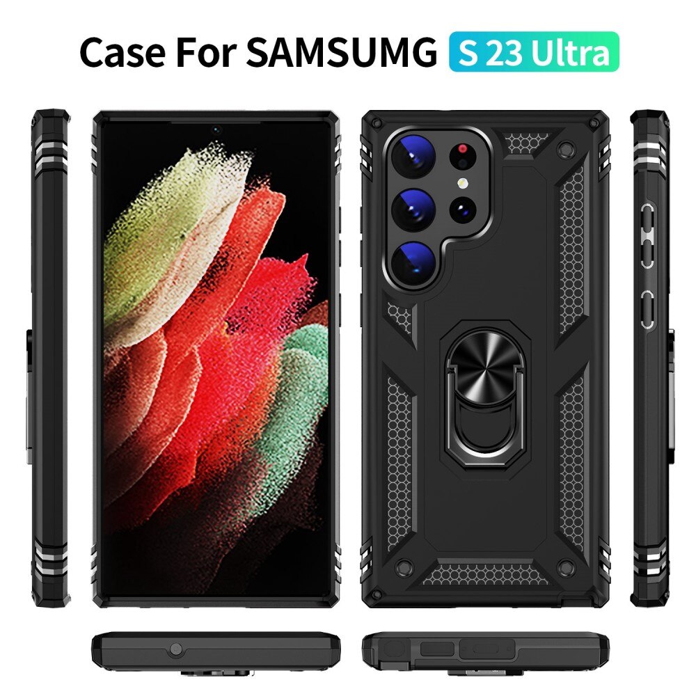 Samsung Galaxy S23 Ultra Hybridcase Tech Ring zwart