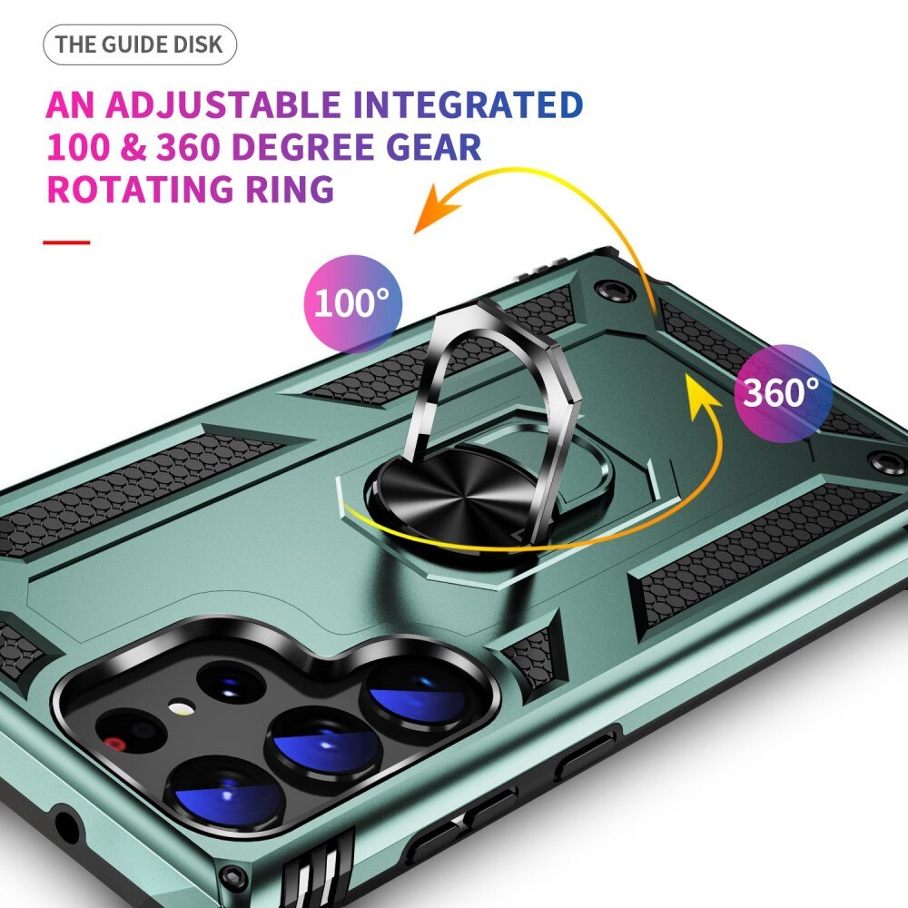 Samsung Galaxy S23 Ultra Hybridcase Tech Ring groen