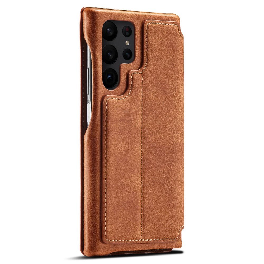 Slim Bookcover hoesje Samsung Galaxy S23 Ultra cognac