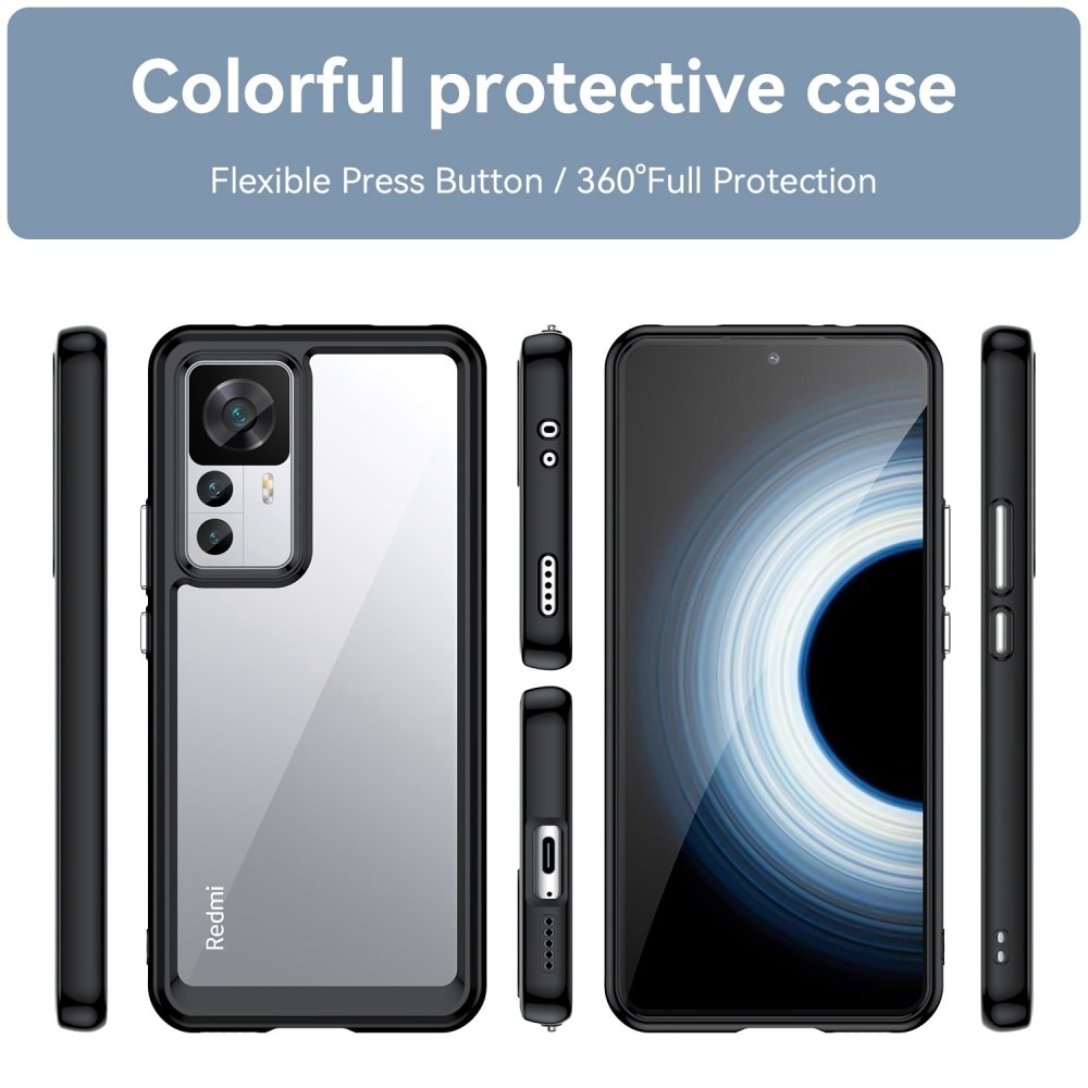 Crystal Hybrid Case Xiaomi 12T/12T Pro zwart
