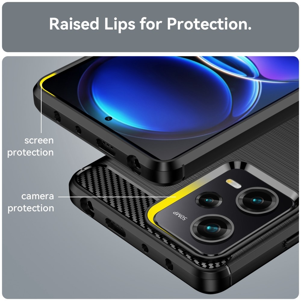 Hoesje TPU Brushed Xiaomi Redmi Note 12 Pro Zwart
