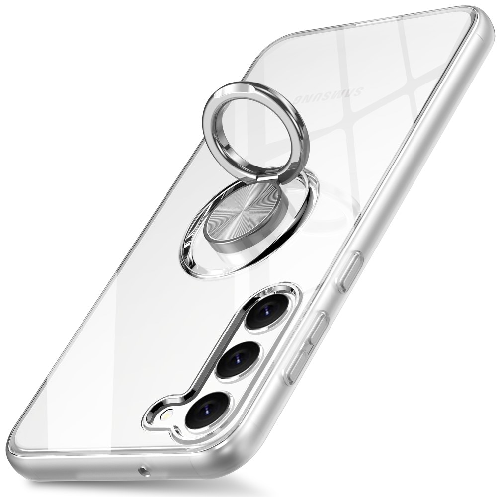 Samsung Galaxy S23 Plus TPU hoesje Finger Ring Kickstand transparant