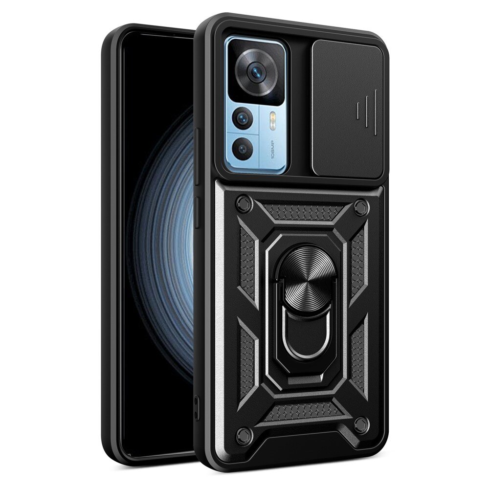 Xiaomi 12T Pro Hybridcase Ring + Camera Protector Zwart