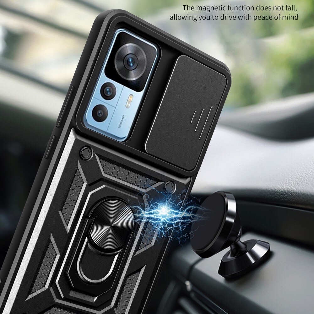 Xiaomi 12T Pro Hybridcase Ring + Camera Protector Zwart