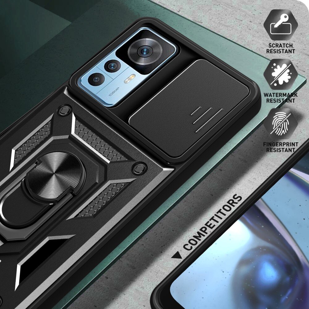 Xiaomi 12T Pro Hybridcase Ring + Camera Protector Zwart