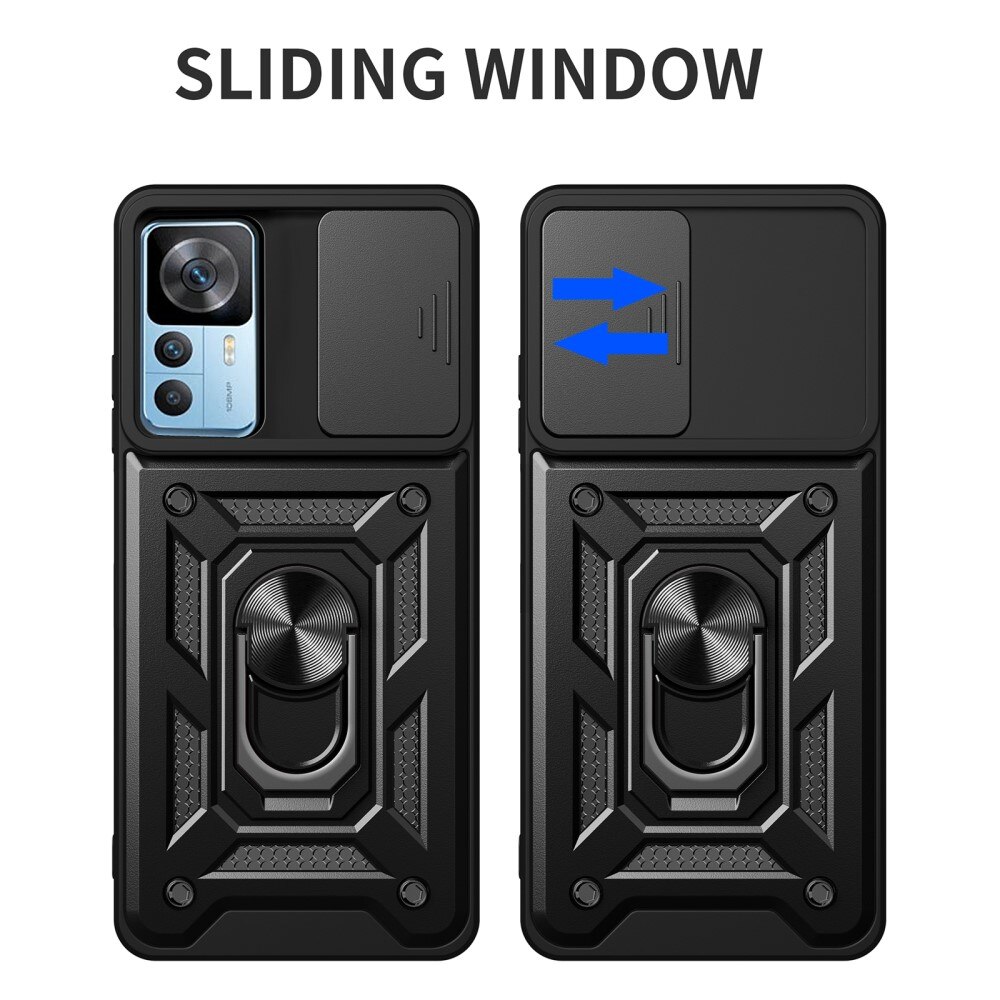 Xiaomi 12T Pro Hybridcase Ring + Camera Protector Zwart