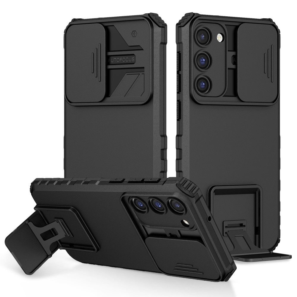 Samsung Galaxy S23 Plus Kickstand Hoesje met Camera Protector Zwart