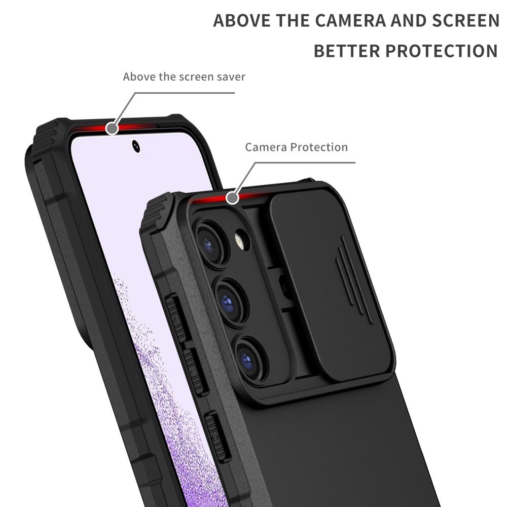 Samsung Galaxy S23 Plus Kickstand Hoesje met Camera Protector Zwart