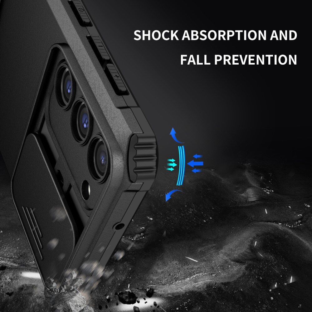 Samsung Galaxy S23 Plus Kickstand Hoesje met Camera Protector Zwart